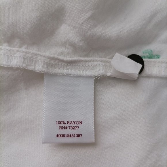 SO Womens White Green Cactus Small Print Relaxed Perfect Shirt Top Size XL - Picture 6 of 7